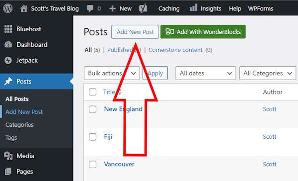 add a new post to your blog